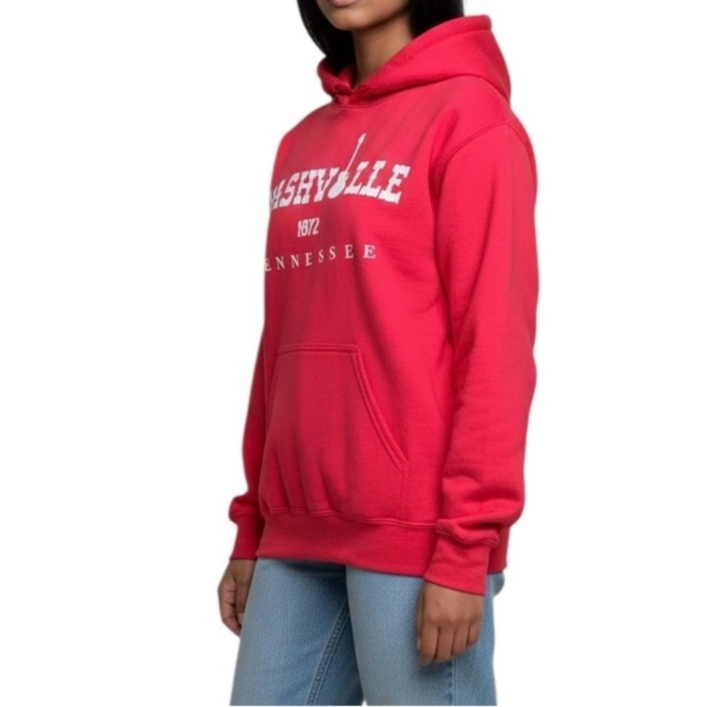 Nashville Hoodie Sweatshirt Red Drawstring Leisure Country Western Size S NWOT